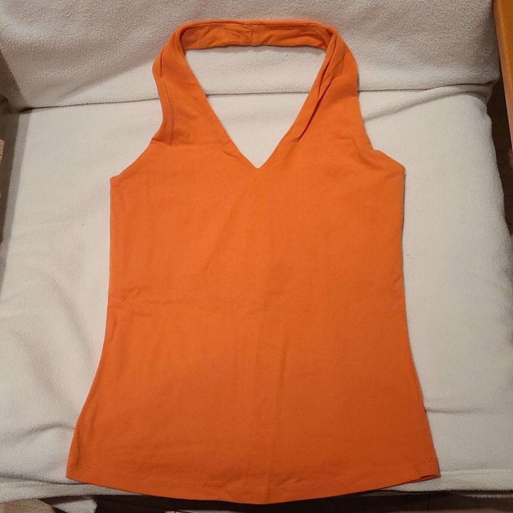 Suzy Shier orange halter top